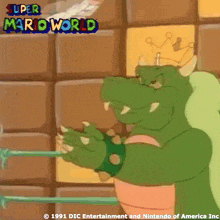 a super mario world advertisement with a cartoon character on it