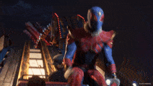 Stopping The Rollercoaster Stone Monkey Spider-man GIF - Stopping The Rollercoaster Stone Monkey Spider-man Marvel'S Spider-man 2 GIFs