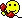 a pixel art of a yellow smiley face holding a red balloon .