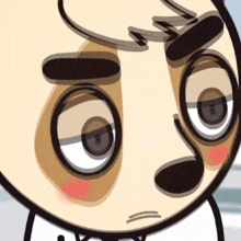 a close up of a cartoon character 's face with a very angry expression