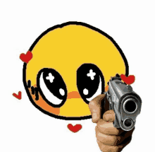 Cursed Emoji Sticker By Aquaraspberriez - Cursed Emoji Gun,Gun