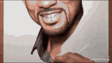 a man with a beard is smiling in a made in animatica ad