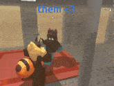 a screenshot of a video game with the words them < 3 on it