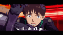 a cartoon character with the words wait don 't go below him