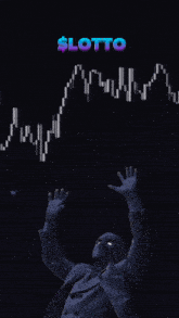 a man in a suit is looking up at a graph that says $ lotto