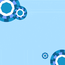 a blue background with arabic writing and circles around it