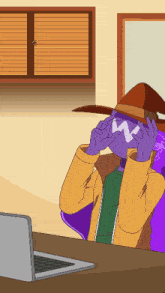 a cartoon of a man wearing a hat and glasses