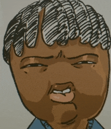 a drawing of a person 's face with their eyes closed and their mouth open