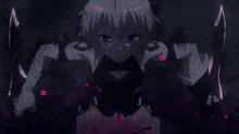 a girl with a bandage on her arm holds a knife