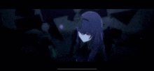 a dark blue background with a few dots of light
