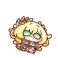 a cartoon of a girl with blonde hair and a laurel wreath on her head