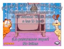 Cumpleaños Garfield Vicente GIF - Cumpleaños Garfield Vicente Vicente GIFs