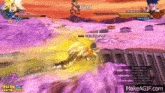 a screenshot of a video game where a character is fighting another character