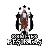 a logo for cometo besiktas with a man in a costume