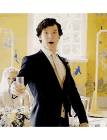 Sherlock Benedict Cumberbatchdrink GIF - Sherlock Benedict Cumberbatchdrink Cheers GIFs