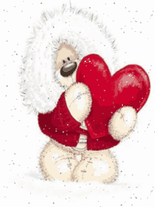 fizzy moon bear snow heart sparkle love