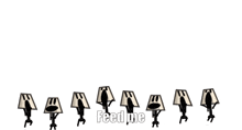 a cartoon of a group of people holding lamps with the words feed me below them