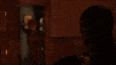 a blurred image of a room with a window