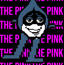 a pixel art of a person with the words " the pink " in pink letters