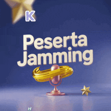 a poster that says peserta jamming with a microphone
