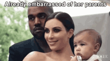 Already Embarrassed Of Her Parents GIF - Kim Kanye North West GIFs