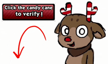 a picture of a reindeer with candy canes on its antlers