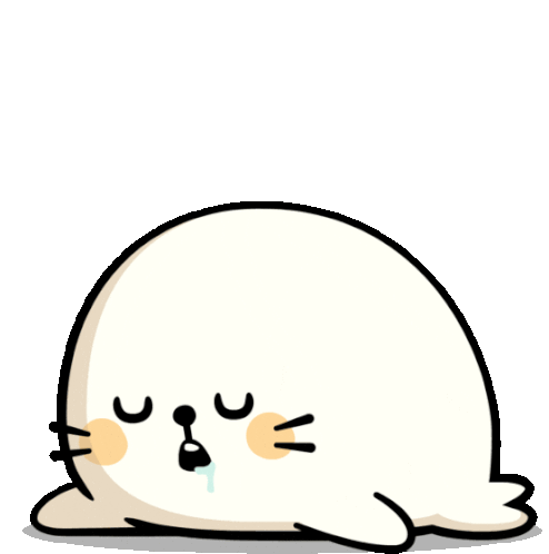 Seal Snoozes Sticker - Because Baby Animals Sleep Tired - Discover & Share  GIFs