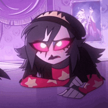 a cartoon character with a crown on her head is laying on the floor