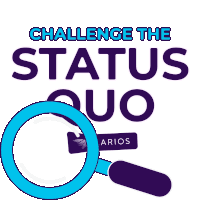 a logo that says challenge the status on it