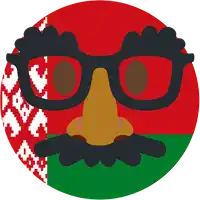 a smiley face with a fake nose and glasses