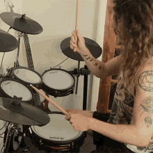 Playing Drums Bradley Hall GIF - Playing Drums Bradley Hall Drums Solo GIFs
