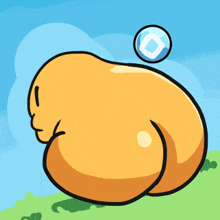 a cartoon drawing of a dog 's butt with a bubble in it