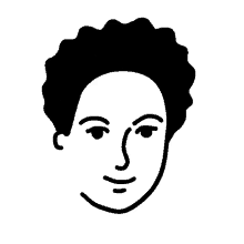 a black and white drawing of a woman 's face