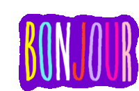 Bonjour Colorful Sticker - Bonjour Colorful Hello Stickers