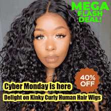 Kinky Curly Human Hair Wig Indique Hair GIF