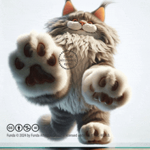 a cat 's paws are shown on a white background with the words funda on the bottom