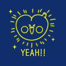 a neon sign that says yeah with a heart in the center