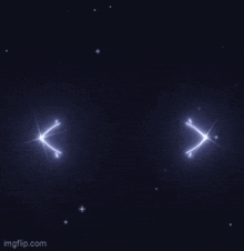 a glowing circle with four eyes and circles on a dark background