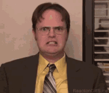 Scream - The Office GIF - The Office Rainn Wilson Dwight Shrute GIFs
