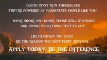 a poster that says apply today be the difference