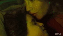 a netflix advertisement shows a couple kissing