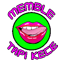 Tongue Licking Upper Lip With Text Saying Ugly But Cool In Indonesian Slang Sticker - Lips Tasty Flirty Mouth Stickers