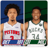 Detroit Pistons (101) Vs. Milwaukee Bucks (131) Post Game GIF