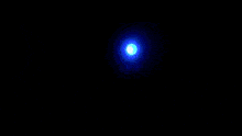 a robot with a blue light coming out of its eyes