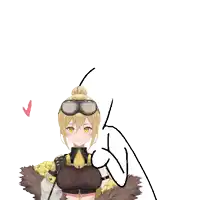 a drawing of a girl with a bun and goggles on her head