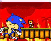 a cartoon of sonic the hedgehog and tails in a video game