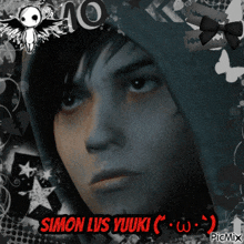 a picture of a man with the name simon lvs yuuki on it