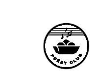 a logo for poeet club with a bowl of food in the center