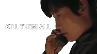 a man talking on a phone with the words kill them all written below him