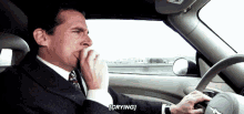 The Office Eating And Driving GIF - The Office Eating And Driving Micheal Scott GIFs